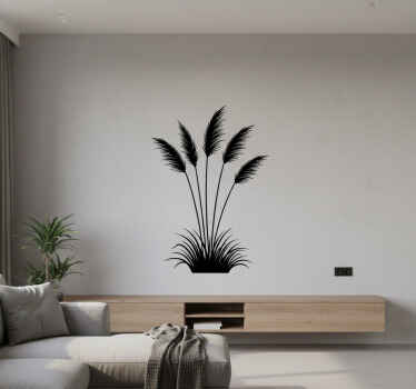 Sticker mural herbe de la pampa minimaliste - TenStickers