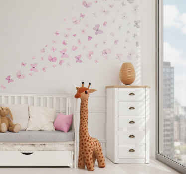 Muursticker aquarel vlinder kinderkamer decor - TenStickers