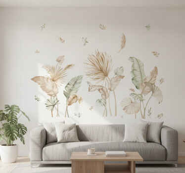 Sticker mural décoration vivante aquarelle tropicale - TenStickers