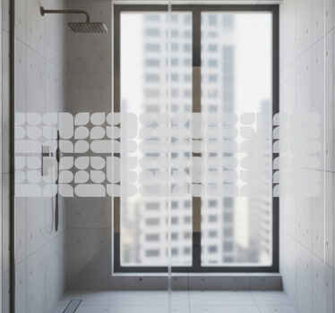 Retro geometric frosted shower screen sticker - TenStickers