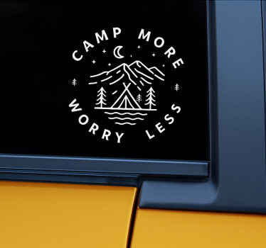 Sticker camping car profitez plus, stressez moins - TenStickers