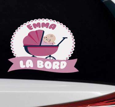 Fetiță de copil la bord auto autocolant - TenStickers