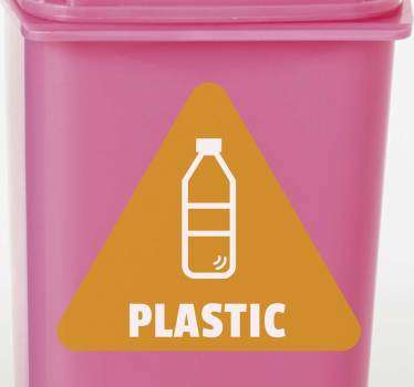 Sticla de plastic - semnul vinilului de reciclare - TenStickers