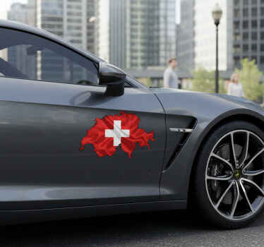 Sticker voiture autocollant drapeau suisse - TenStickers