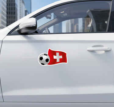 Autoaufkleber mit schweizer fußballflagge grafik - TenStickers