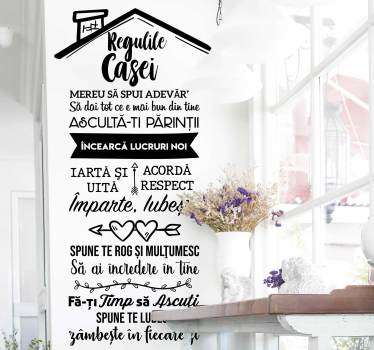 Acasa reguli - romania living room decor wall - TenStickers