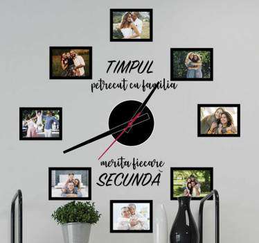 Timp cu autocolant ceas de perete de familie - TenStickers