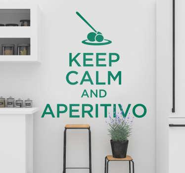 Adesivo murale aperitivo frase - TenStickers