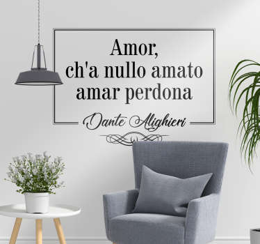 Adesivo mural soggiorno Dante frase - TenStickers