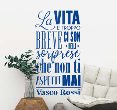 Adesivo murali soggiorno canzone Vasco Rossi - TenStickers