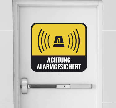 Türaufkleber Achtung Alarmgesichert - TenStickers