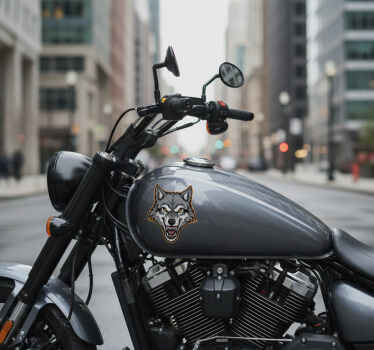 Sticker moto tête de loup en colère - TenStickers