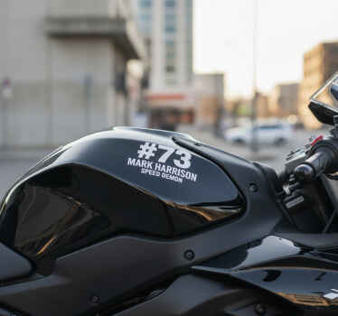 Motorrad aufkleber mit individuellem namen und nummer - TenStickers