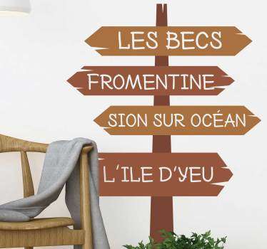 Sticker Mural Direction la plage - TenStickers