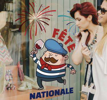 Autocollant Vitrophanie Fête Nationale - TenStickers