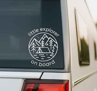 Autocollant camping car petit explorateur à bord - TenStickers