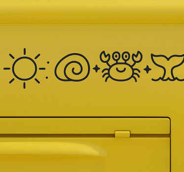 Autocollant camping car symboles minimalistes marine - TenStickers