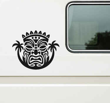 Autocollant camping car tête de tiki - TenStickers