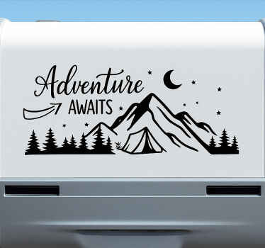 Autocollant camping car l'aventure vous attend - TenStickers