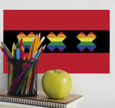 Vlaggen stickers gay pride amsterdam symbool - TenStickers