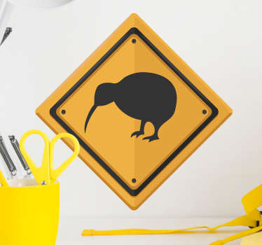 Attention Kiwi Bird bird wall decal - TenStickers