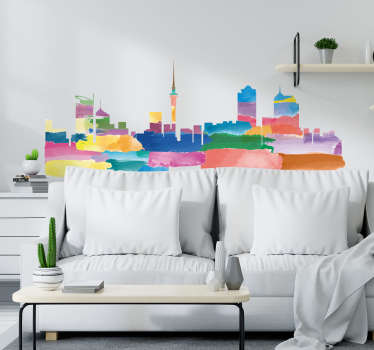 Auckland skyline silhouette sticker - TenStickers