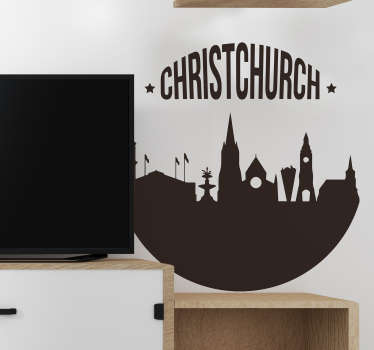Christchurch skyline wall decal - TenStickers