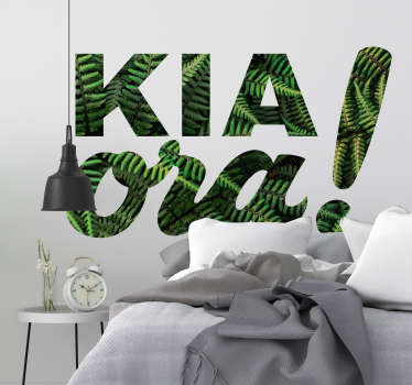 Fern Leaf kia ora Wall Mural decal - TenStickers