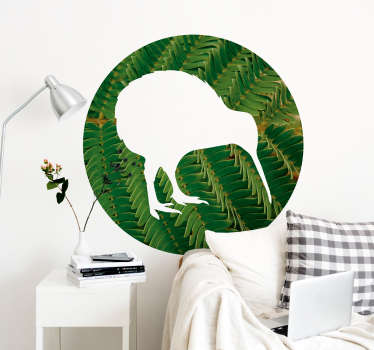 Kiwi Bird Fern Wall Mural sticker - TenStickers