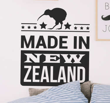 Made in New Zealand text wall sticker - TenStickers