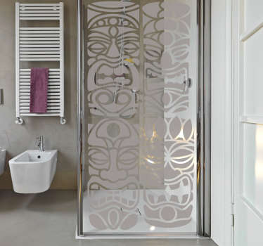 Maori mask (bulkhead) shower screen decal - TenStickers