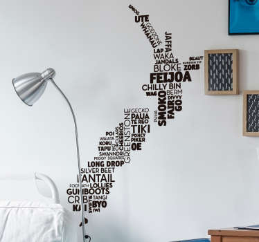 New Zealand map words world map wall decal - TenStickers
