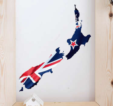 New Zealand Map flag sticker - TenStickers