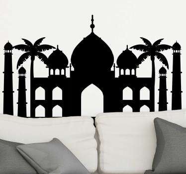 Skyline India skyline silhouette decal - TenStickers