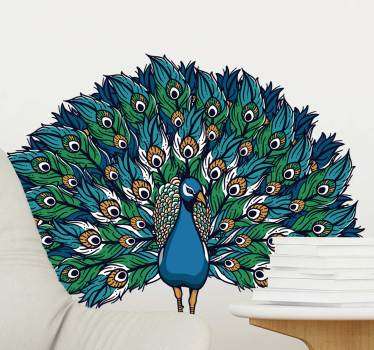 Proud peacock bird wall sticker - TenStickers