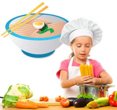 Noodles Oriental Food Sticker - TenStickers