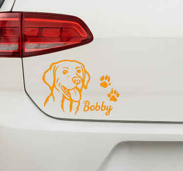 Autoaufkleber labrador mit wunschname - TenStickers