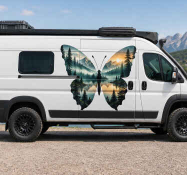 Campervan decal butterfly design - TenStickers
