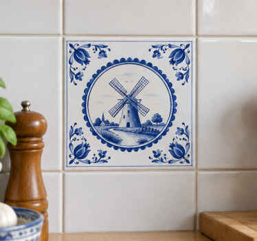 Tegelsticker delftse tegel molen - TenStickers