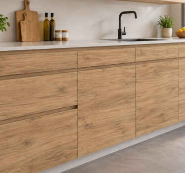 Graceful wooden imitation kitchen wall sticker - TenStickers