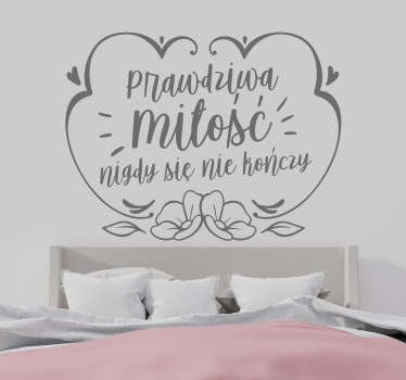 Naklejka nad łóżko Prawdziwa miłość - TenStickers