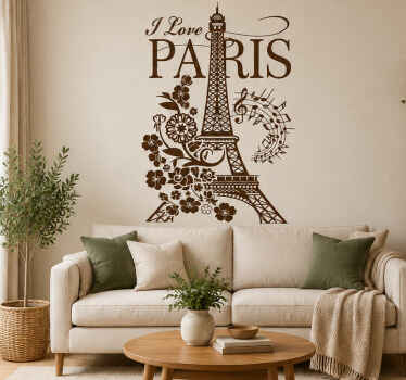 Adesivo murale ti amo parigi - TenStickers
