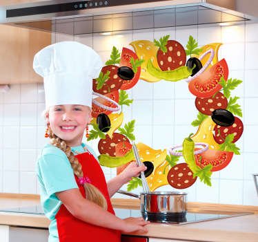 Vinilo decorativo corona de comida - TenVinilo