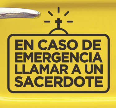 Vinilo decorativo religión llamar un sacerdote - TenVinilo