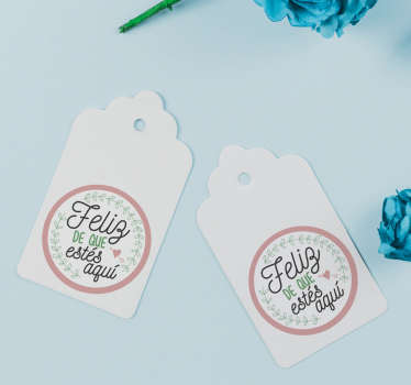 Vinilo frase feliz que estés aquí - TenVinilo