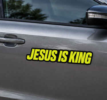Pegatina coche jesús es rey - TenVinilo