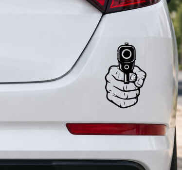 Autoaufkleber mit zeigender waffe - TenStickers