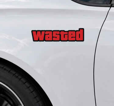 Pegatina coche wasted juego - TenVinilo