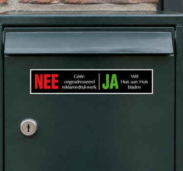 Brievenbus sticker nee-ja - TenStickers
