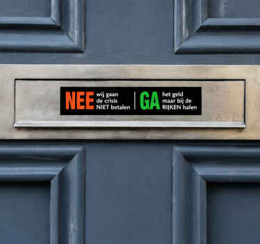 Brievenbus sticker nee ga - TenStickers